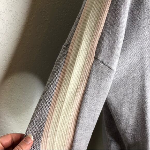 ATM Schoolboy gray and pink wool button cardigan size Large - Picture 11 of 16